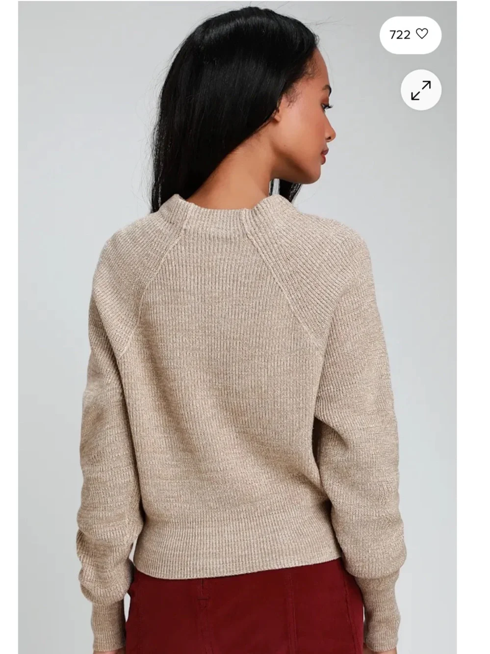 Free People Too Good Heathered Beige Knit Pullover Sweater